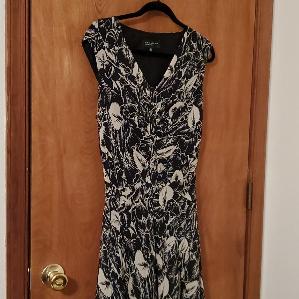 Black and cream ankle length dress